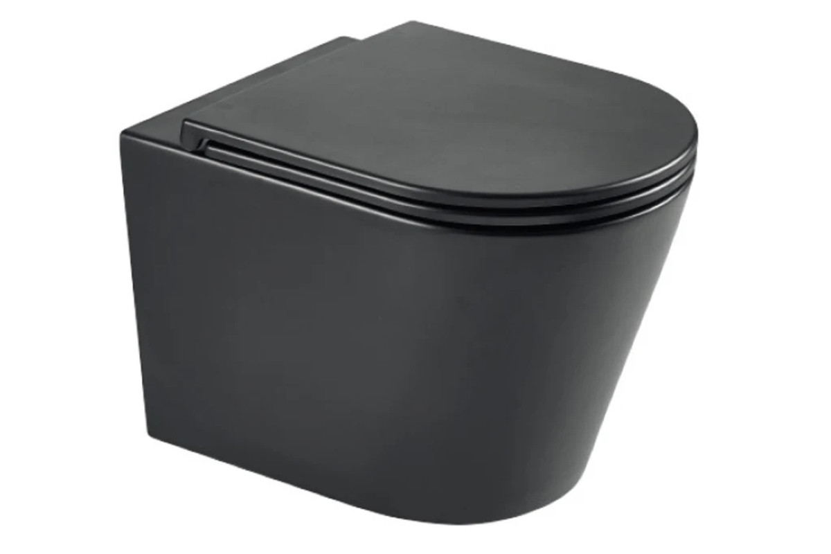Унітаз підвісний Dante Matt Black 515x355x365мм  rimless