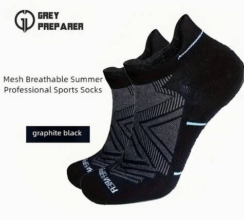 Спортивны короткі шкарпетки Grey Prep Arer (37-41) Merino, фото 1