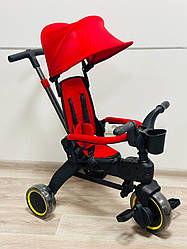 Дитячий триколісний велосипед трансформер складаний з батьківською ручкою