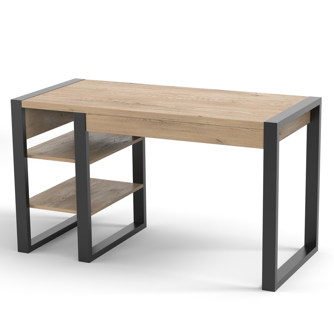 Стіл офісний Неман ВОЛЬФ 1200x600x750 Дуб кремона торро/Чорний, фото 1