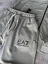 Костюм спортивний чоловічий сірий весна-осінь з капюшоном EA7, фото 3