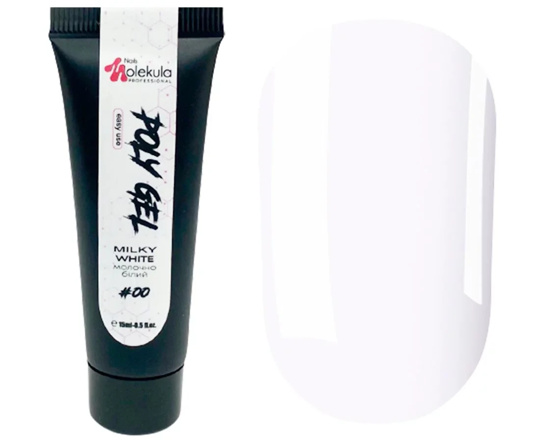 Poly gel №00 milky white (білий) Molekula, фото 1