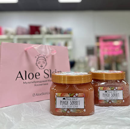 Скраб для тіла Tree Hut Peach Sorbet Shea Sugar Scrub 510г, фото 2