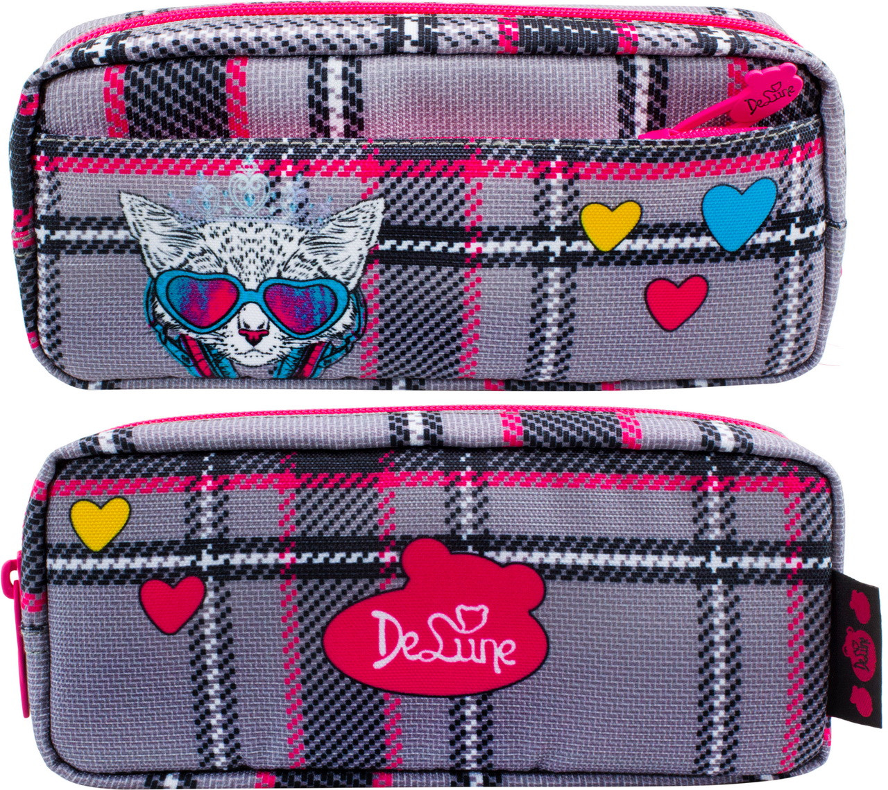 Пенал шкільний з котиком для дівчинки De Lune D-862, фото 1