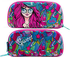 Пенал шкільний каркасний різнокольоровий для дівчинки De Lune D-843