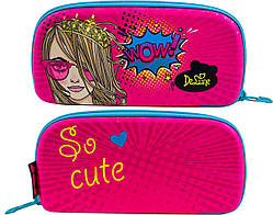 Пенал шкільний каркасний з принцесою для дівчинки De Lune D-848, рожевий