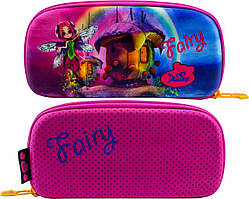 Пенал шкільний каркасний для дівчинки, рожевий з блакитним
