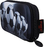 Пенал шкільний каркасний з м'ячем для хлопчика, чорно-білий, фото 2