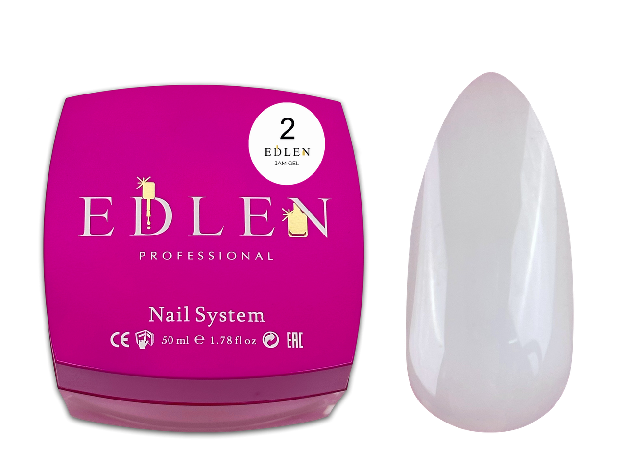 Гель-желе для укріплення нігтів Edlen Jam gel №2 молочний, 50 мл, фото 1