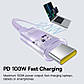 Кабель Type-C на Type-C Baseus Gem Fast Charging Data Cable (1m, 100W, 5A, 480 Mbps). Purple, фото 6