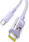 Кабель Type-C на Type-C Baseus Gem Fast Charging Data Cable (1m, 100W, 5A, 480 Mbps). Purple, фото 2