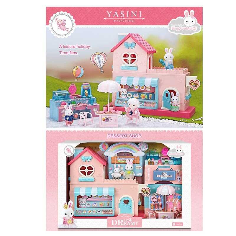 Будиночок 6674 (10) 2 фігурки тварин, меблі, муляжі продуктів, в коробці, фото 1