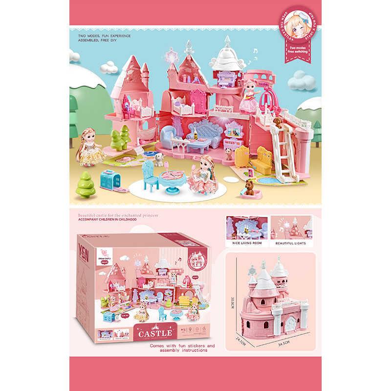 Будиночок 6687 (4) підсвічування, мелодія, 2 ляльки, меблі, аксесуари, улюбленці, наліпки, в коробці, фото 1