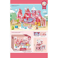 Будиночок 6687 (4) підсвічування, мелодія, 2 ляльки, меблі, аксесуари, улюбленці, наліпки, в коробці