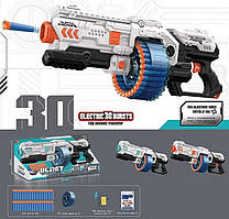 Автомат XH 9963-1 (12) 2 кольори, стріляє м’якими патронами, автоматичний принцип роботи, 40 патронів, ак. 4.8V, USB-кабель, в