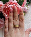 Чоловіча сталева каблучка шириною 8 мм із матовим золотим стилем
, розмір 21, фото 3