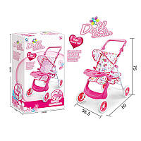 Візок для ляльки 6601 AH-3 (8/2) металева основа, козирок від сонця, кошик, додаткова поличка, в коробці