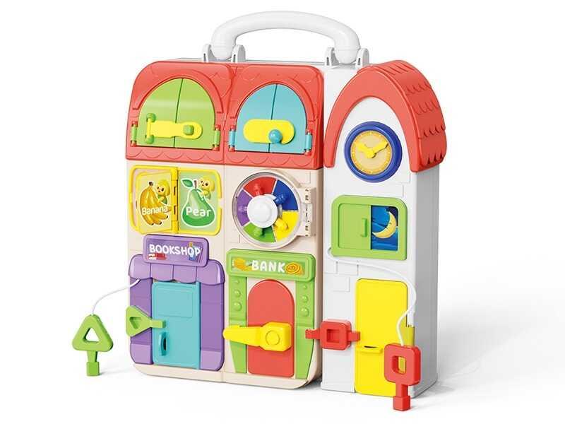 Бізіборд XQS 2069 A (16) пальчикові ігри, замочки, застібки, шнурівки, підсвічування, озвучення АНГЛІЙСЬКОЮ ТА ІСПАНСЬКОЮ, 10, фото 1