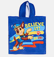 Дитячий пляжний рушник пончо з капюшоном Щенячий Патруль для хлопчика 3-7 років