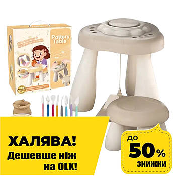 Майстер гончарства (столик, стільчик, верстат, глина, фарби, пензлики, інструменти, фартух, у коробці) 8821 Акція до 25.05