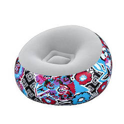 Bestway 75111 (Висота 66 x Діаметр 112 см) Надувне крісло, Inflate-AChair Floral