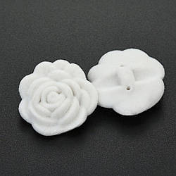 Гудзик Rose LuxFabric на ніжці флокований 15 мм 1 шт. Білий