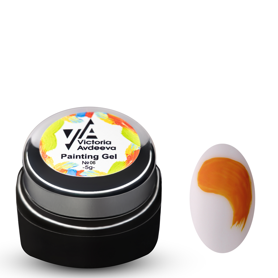 Гель-фарба для стемпінгу та китайського розпису Victoria Avdeeva Painting Gel No06, 5 мл (жовтогарячий), фото 1