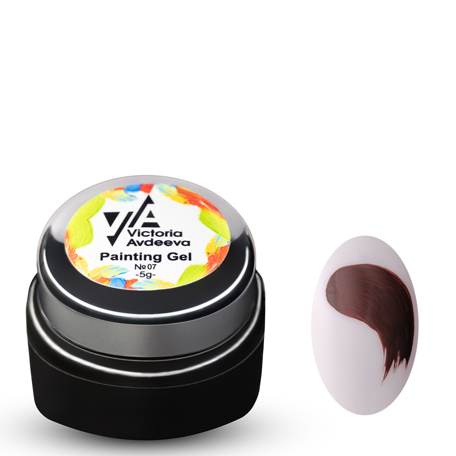 Гель-фарба для стемпінгу та китайського розпису Victoria Avdeeva Painting Gel No07, 5 мл (коричневий), фото 1