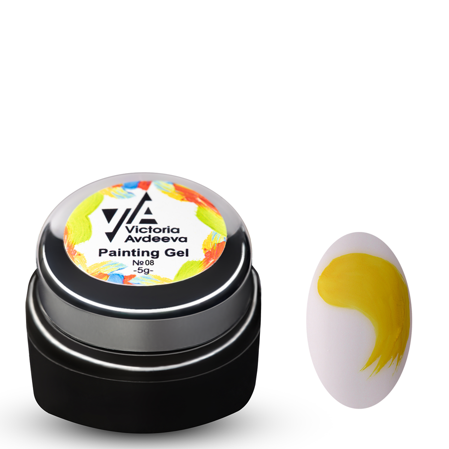 Гель-фарба для стемпінгу та китайського розпису Victoria Avdeeva Painting Gel No08, 5 мл (жовтий), фото 1