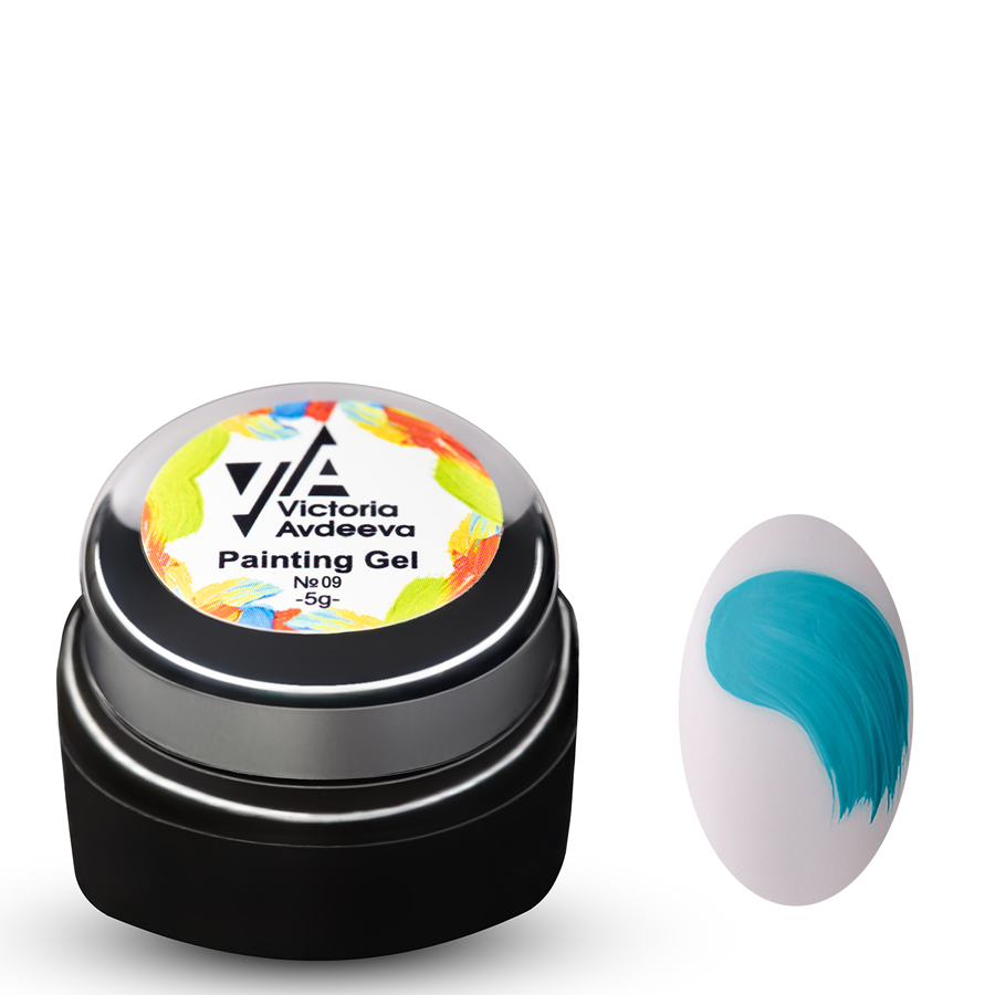 Гель-фарба для стемпінгу та китайського розпису Victoria Avdeeva Painting Gel No09, 5 мл (бірюзовий), фото 1