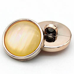 Гудзик Рearly LuxFabric на ніжці пластик 15 мм 1 шт. Золотисто-жовтий