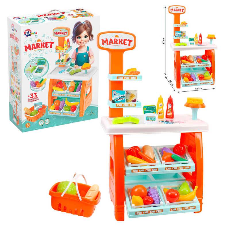 Гр Іграшковий набір "Маркет" 0730 (3) "Technok Toys", 33 елементи, наліпки, гроші, банківський термінал, тортівниця, продукти, в, фото 1