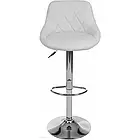 Красивий барний стілець Toledo зі шкіряним сидінням, хромованою основою та регулюванням висоти, колір бежевий, фото 5