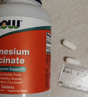 Гліцинат магнію с BioPerine Magnesium Glycinate NOW Foods 200 мг 180 капсул, фото 3