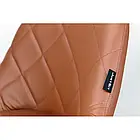 Красивий барний стілець Toledo зі шкіряним сидінням, хромованою основою та регулюванням висоти, колір бежевий, фото 9