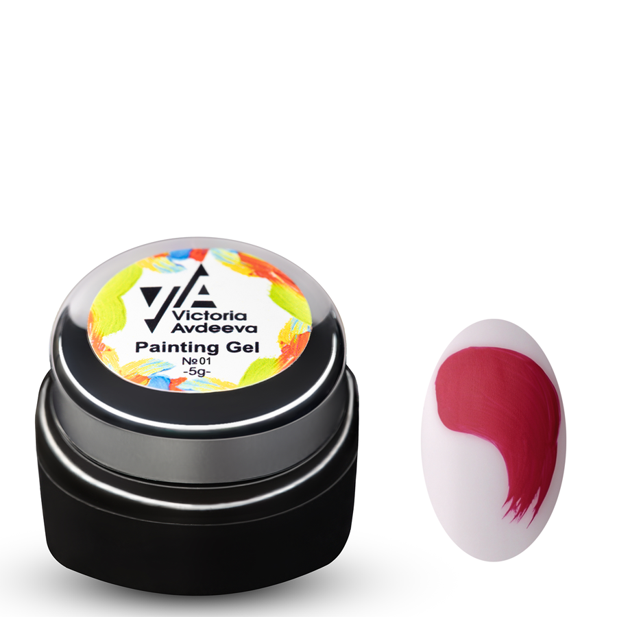 Гель-фарба для стемпінгу та китайського розпису Victoria Avdeeva Painting Gel No01, 5 мл (малиновий), фото 1