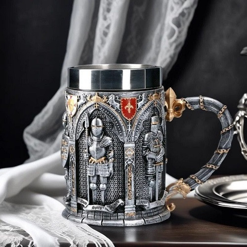 Креативний пивний кухоль ручної роботи з 3D-зображенням Середньовічного лицаря королівської гвардії