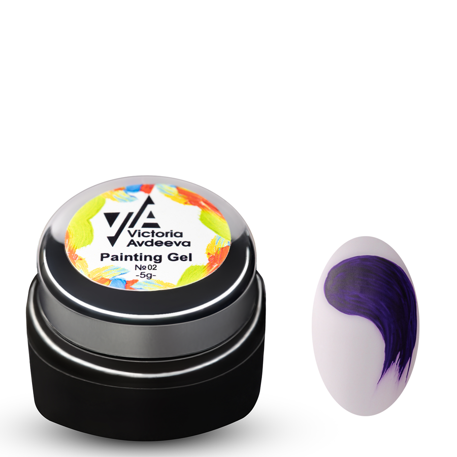 Гель-фарба для стемпінгу та китайського розпису Victoria Avdeeva Painting Gel No02, 5 мл (фіолетовий), фото 1