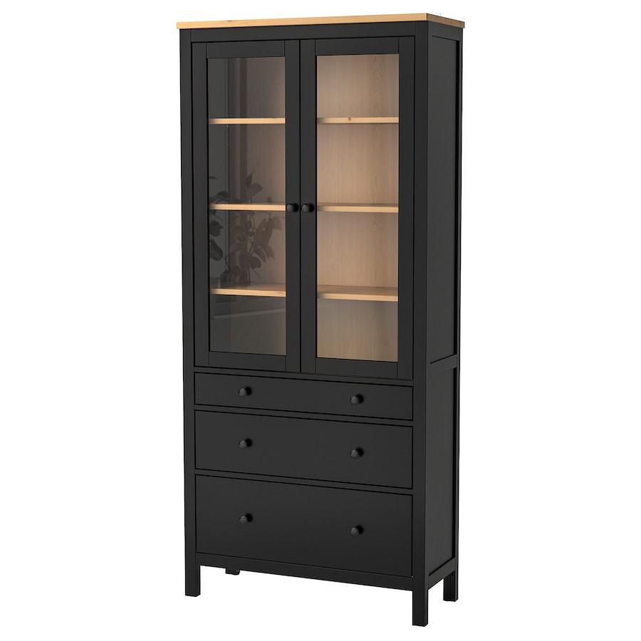 Шафа з полицями IKEA HEMNES 90x197 см Чорно-коричнева 504.522.97