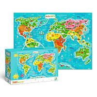 Гр Пазли картонні (5-7 років) "Мапа Світу" укр. версія 300110/100110 (10) 100 елементів "Dodo"