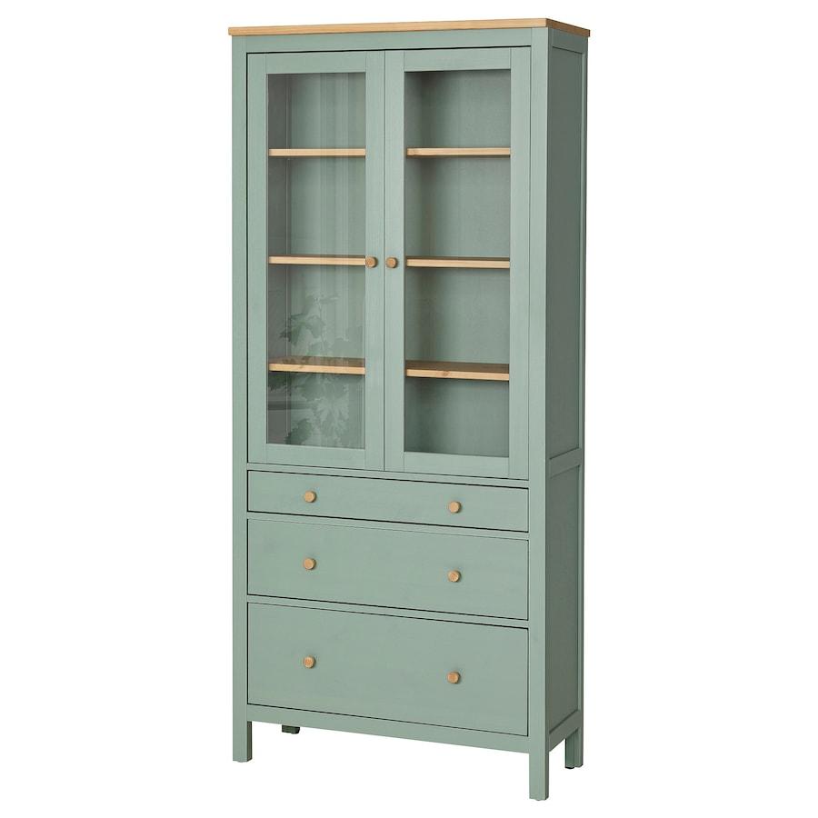 Шафа з полицями IKEA HEMNES 90x197 см Оливкова / світло-коричнева 005.961.61