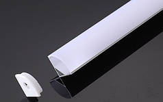 Комплект профіль накладний алюмінієвий анод. LT-601c-3 + розсіювач напівматовий 13*13мм 51104