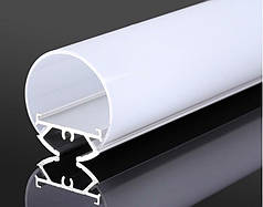 Комплект профіль круглий алюмінієвий анод. LT-Y60-3 + розсіювач напівматовий 60мм 51016