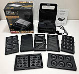 Вафельниця гриль електричний мультимейкер 8 знімних пластин для вафель сендвічів горішниця прижимний 2200 Вт, фото 4