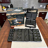 Вафельниця гриль електричний мультимейкер 8 знімних пластин для вафель сендвічів горішниця прижимний 2200 Вт, фото 5