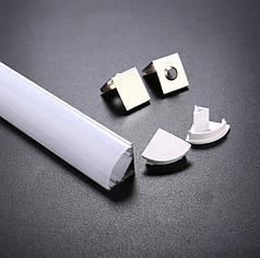 Комплект профіль кутовий алюмінієвий LT-601a-2 + розсіювач напівматовий 16*16мм 51103