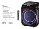 Акустична переносна колонка ZXX-5502 800Вт 1x8" 285х270х365мм TWS/FM/USB/TF/BT/LED/MIC 1шт 6439, фото 3