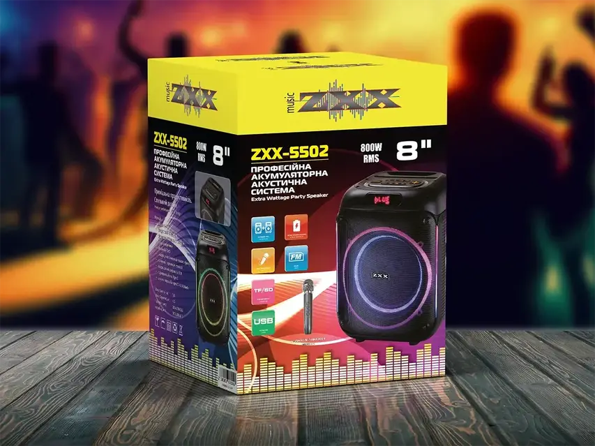 Акустическая переносная колонка ZXX-5502 800Вт 1x8