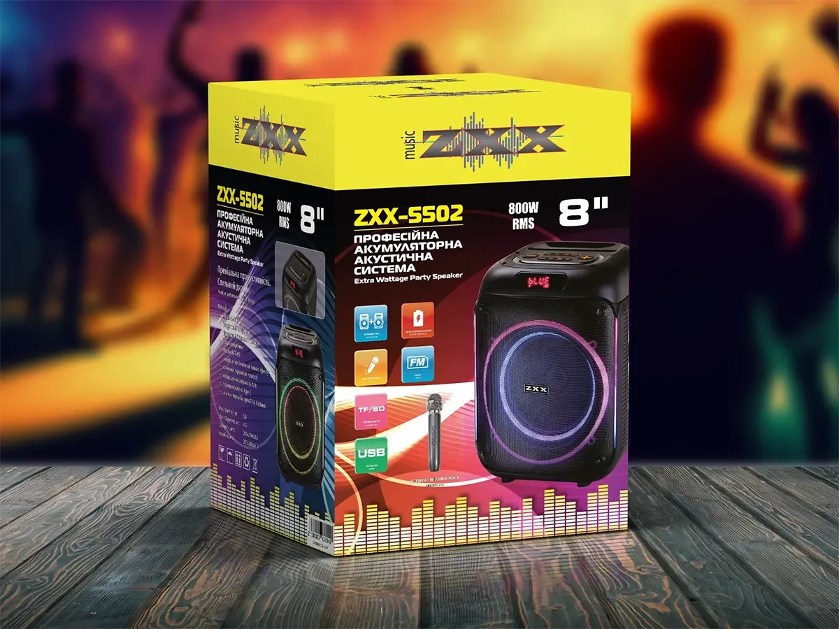 Акустическая переносная колонка ZXX-5502 800Вт 1x8