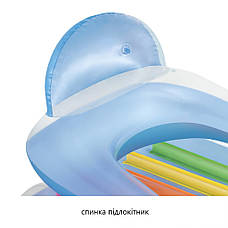 Надувний шезлонг Intex 58802 (160х85 см) Блакитний, фото 4